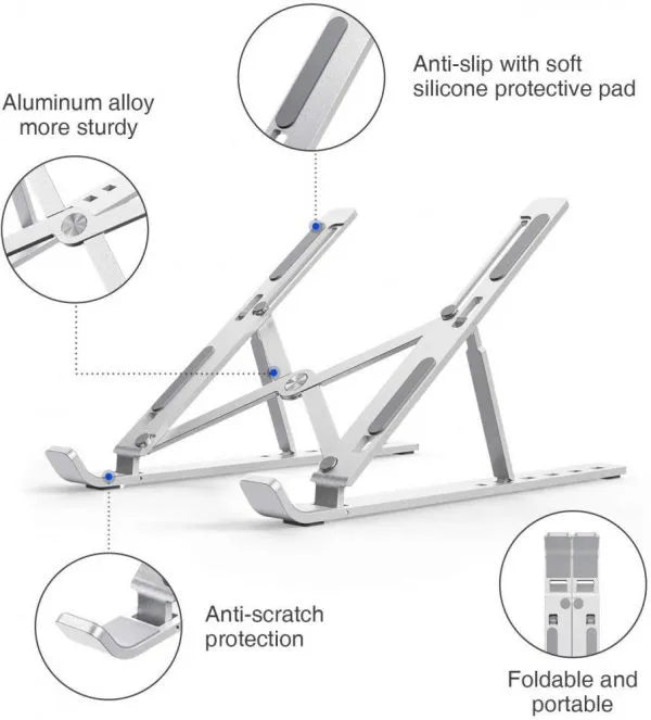 Foldable Adjustable Laptop Stand | Portable Aluminum Laptop Holder