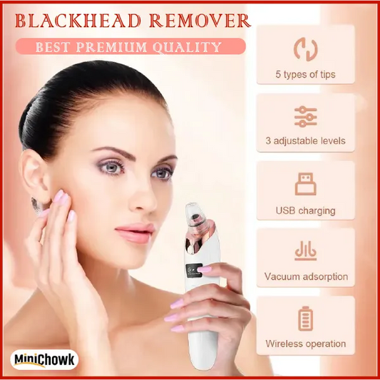 Electric Blackhead Remover Vacuum with 5 Interchangeable Suction Heads