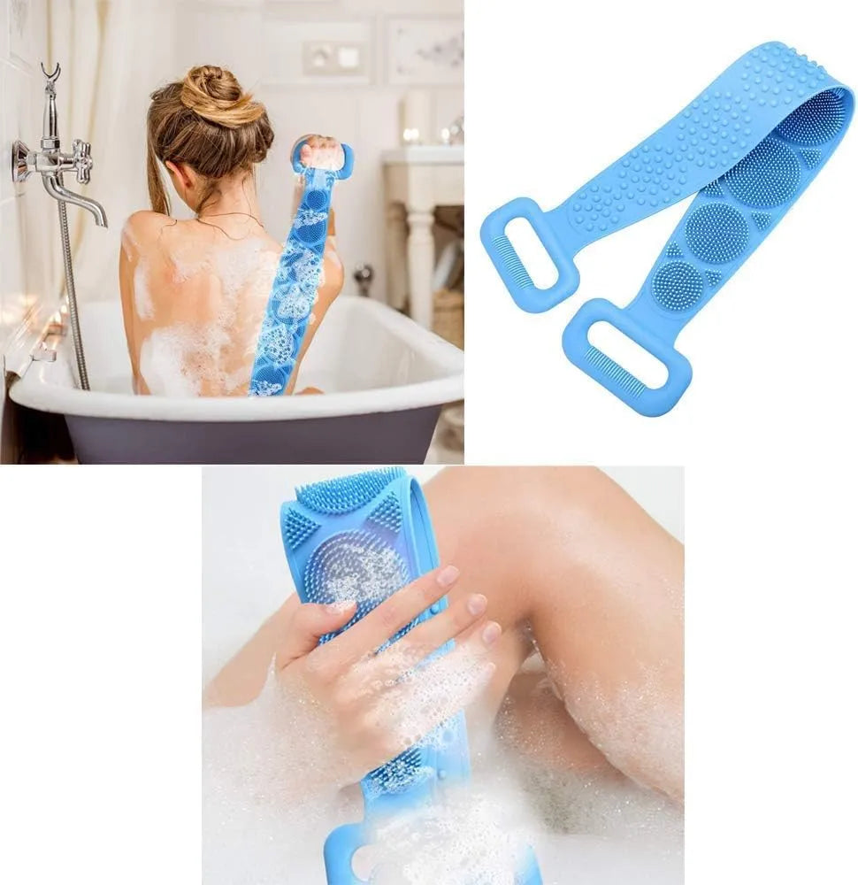 Silicone Bath Body Scrubber & Exfoliating Back Strap