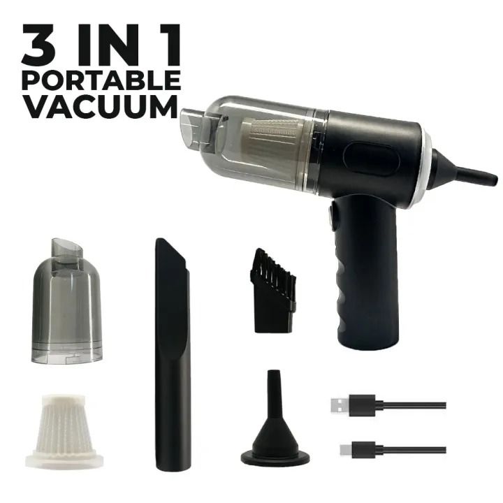 3-in-1 Portable Vacuum Cleaner | Handheld Vacuum with Multi Nozzles