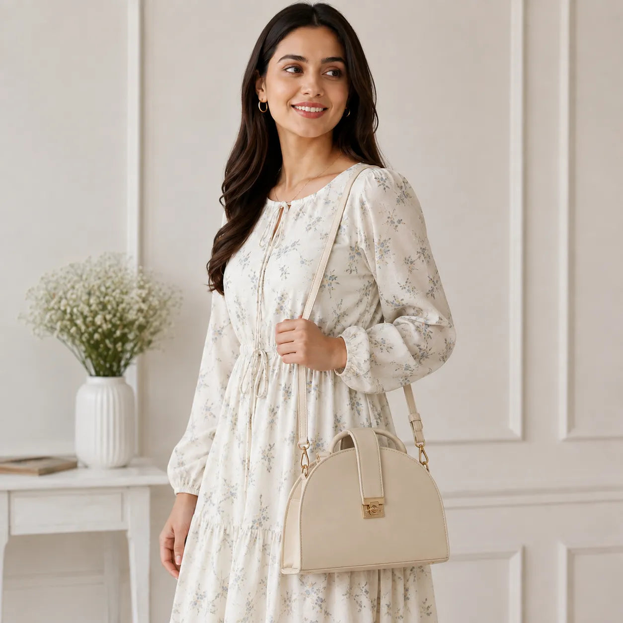 Luna Dome Satchel Bag – Premium Structured Crossbody Handbag