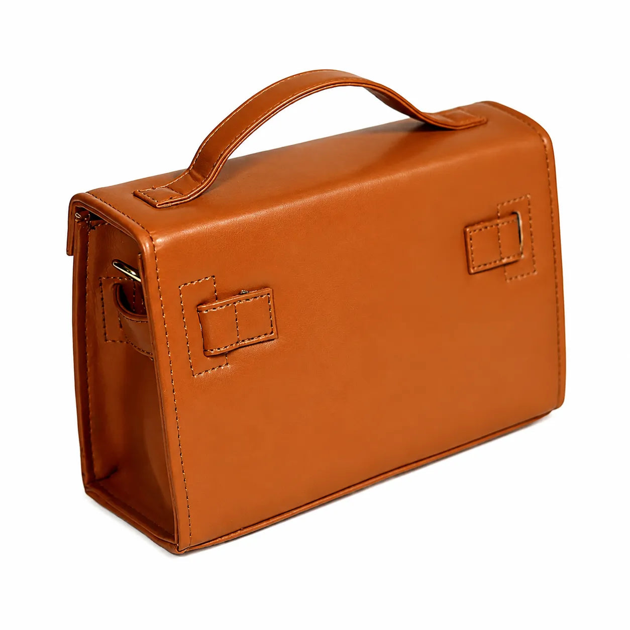 Luxury Structured Top Handle Satchel Bag for Women | Premium PU Leather Crossbody Purse