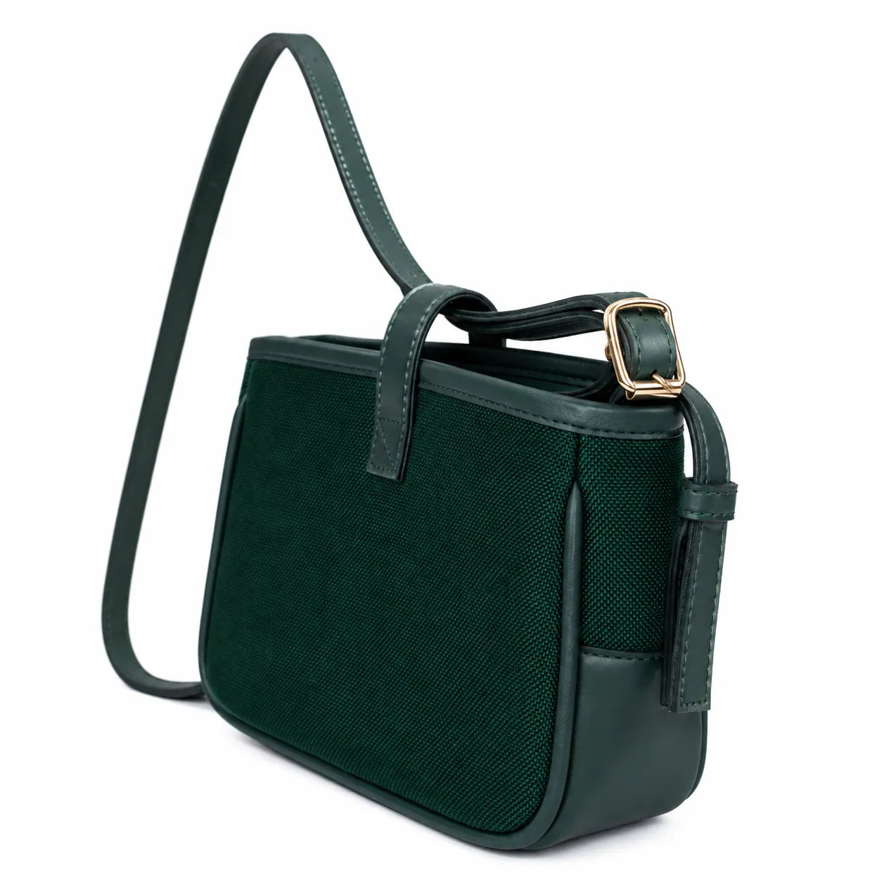 Women's Dark Green Canvas Leather Shoulder & Crossbody Bag