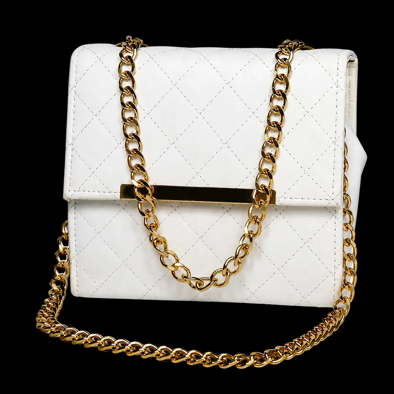 Monroe Luxe Quilted Chain Flap Shoulder Bag for Women