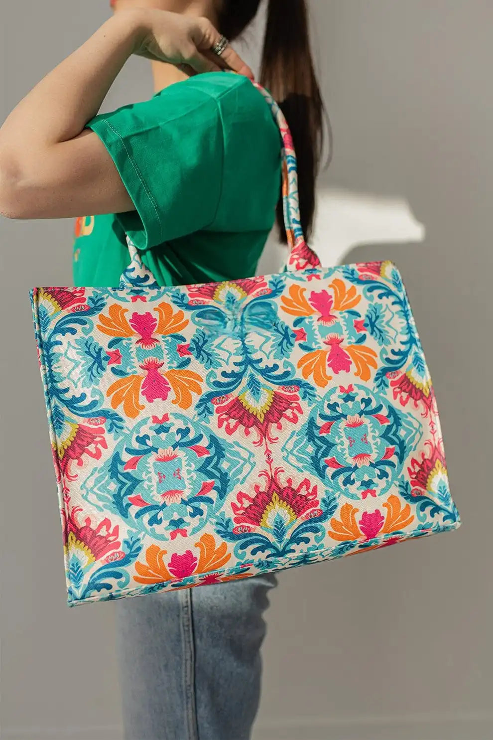 Printed Floral Tote Bag for Women | Large Stylish Ladies Shoulder Bag