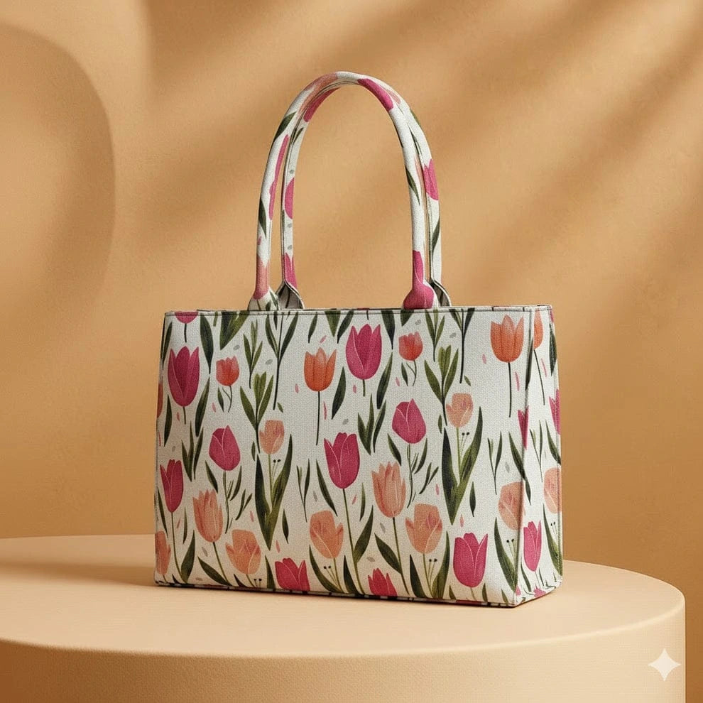 Blooming Tulips Tote Bag for Women – Spacious Floral Shoulder Bag
