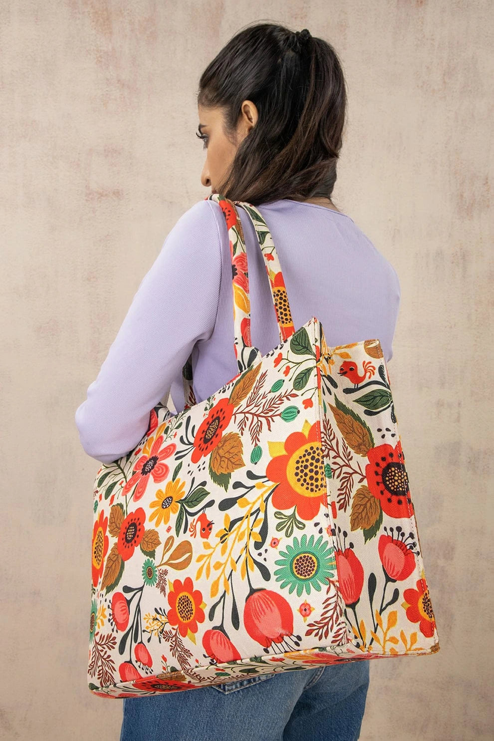 Floral Garden Print Tote Bag for Women – Stylish Everyday Shoulder Bag