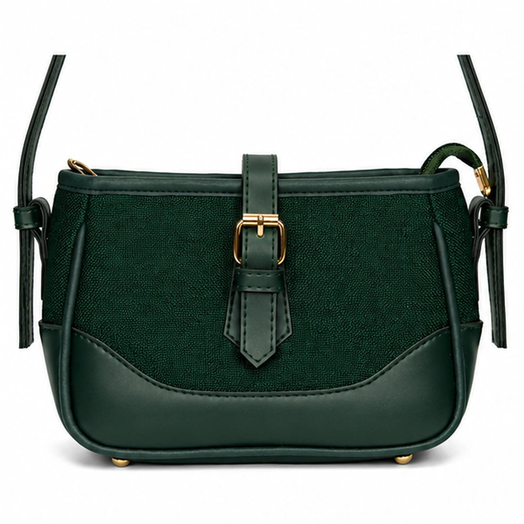 Women's Dark Green Canvas Leather Shoulder & Crossbody Bag