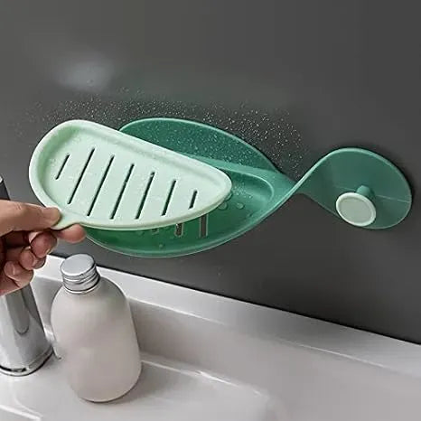 Whale Fish Shape Wall Mounted Soap Holder & Drain Tray