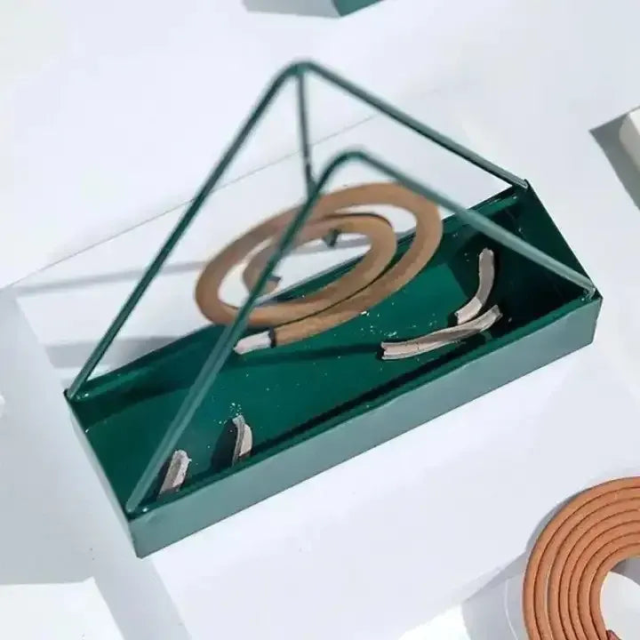 Decorative Metal Wire Triangle Mosquito Coil Holder Stand