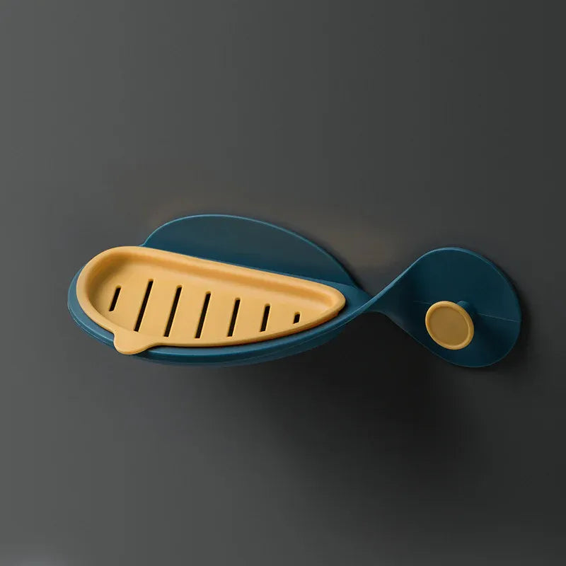 Whale Fish Shape Wall Mounted Soap Holder & Drain Tray