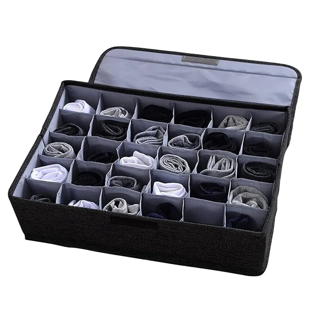 24-Pockets Sock & Underwear Drawer Organizer | Foldable Storage Box