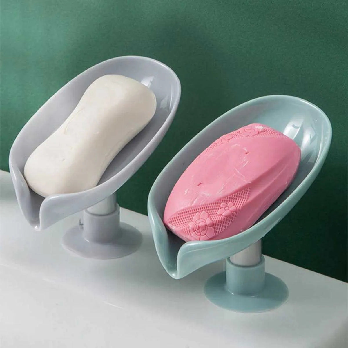 Leaf Shape Soap Holder with Suction Cup Drain