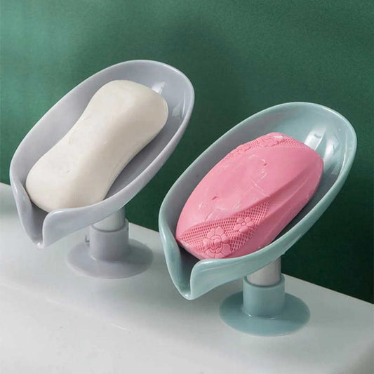 Leaf Shape Soap Holder with Suction Cup Drain