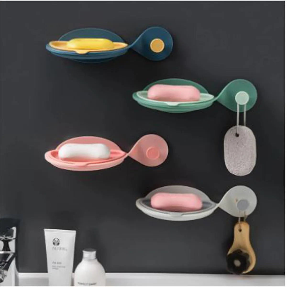 Whale Fish Shape Wall Mounted Soap Holder & Drain Tray