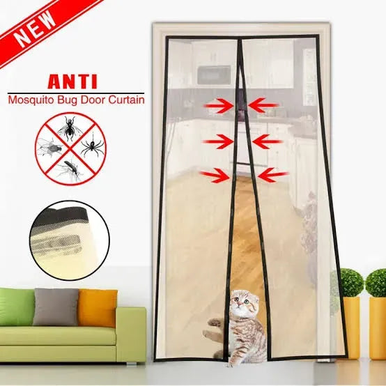 Magnetic Mesh Door Curtain | Hands-Free Insect & Bug Protection Curtain