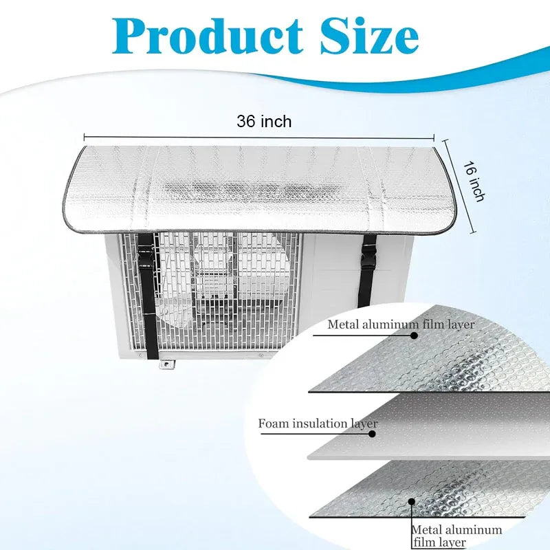 Aluminum Foil Outdoor AC Cover for 1 Ton & 1.5 Ton Units | Heatproof & Waterproof