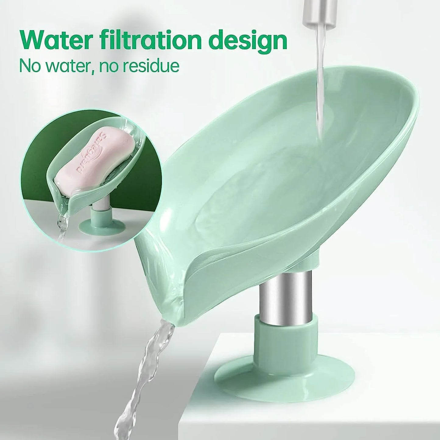 Leaf Shape Soap Holder with Suction Cup Drain