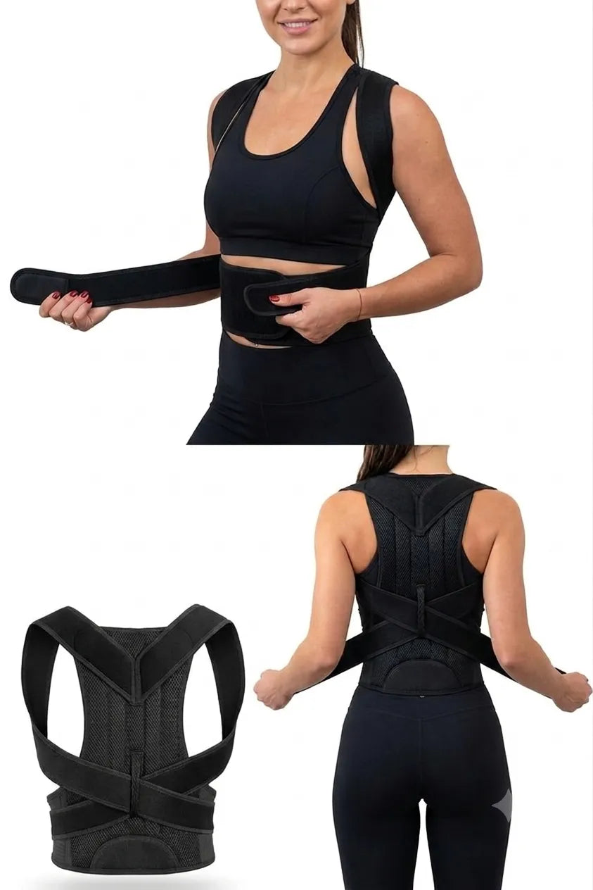 Adjustable Back Support Belt with Posture Corrector for Men & Women 1pc