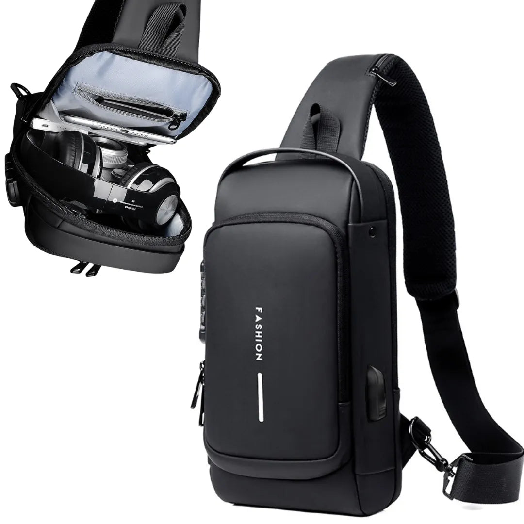 Mini Anti-Theft Waist Bag with USB Port & Password Lock 1pc