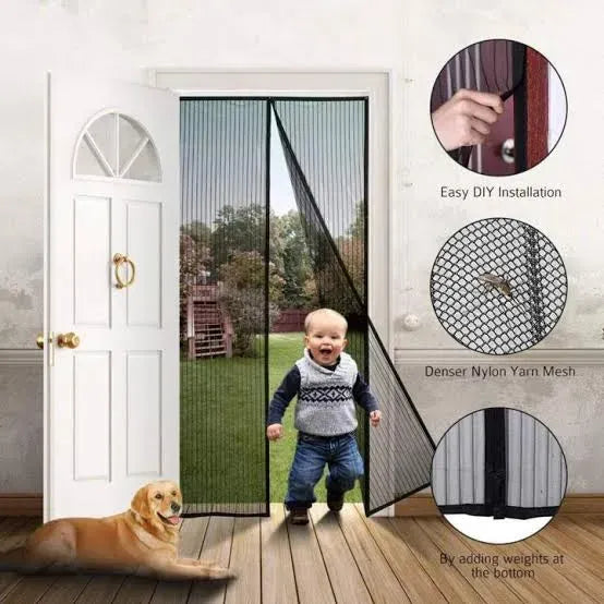 Magnetic Mesh Door Curtain | Hands-Free Insect & Bug Protection Curtain
