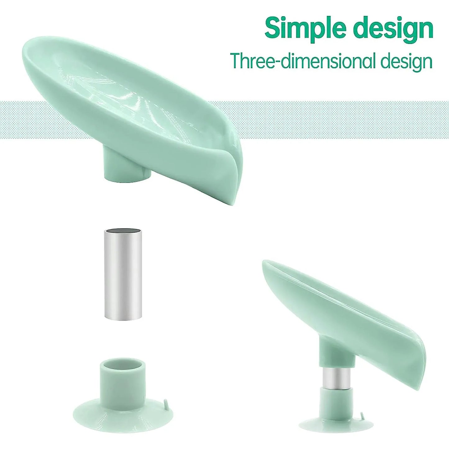 Leaf Shape Soap Holder with Suction Cup Drain