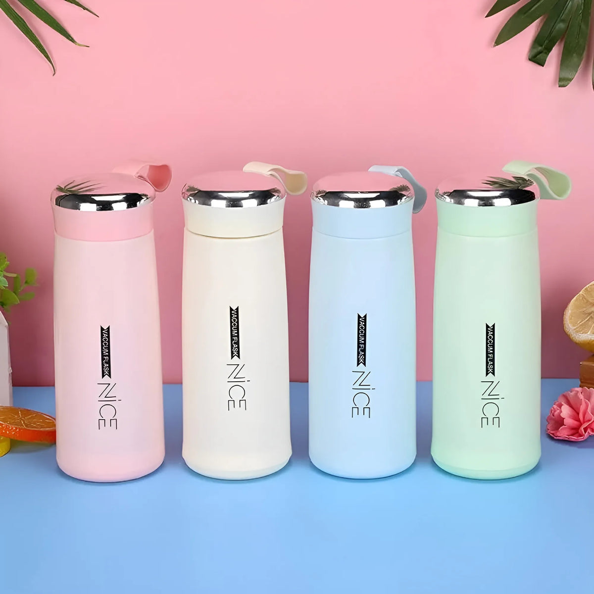 NICE 400ml Glass Water Bottle with Protective Outer Shell | Leak Proof BPA Free Bottle for School, Office, Gym & Travel