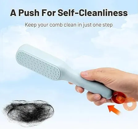 Self-Cleaning Hair Brush with Retractable Bristles