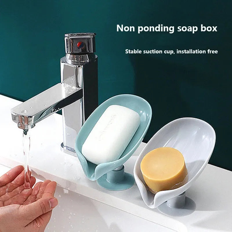 Leaf Shape Soap Holder with Suction Cup Drain