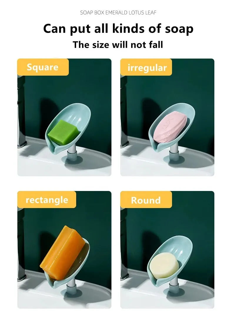 Leaf Shape Soap Holder with Suction Cup Drain