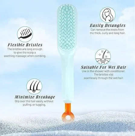 Self-Cleaning Hair Brush with Retractable Bristles