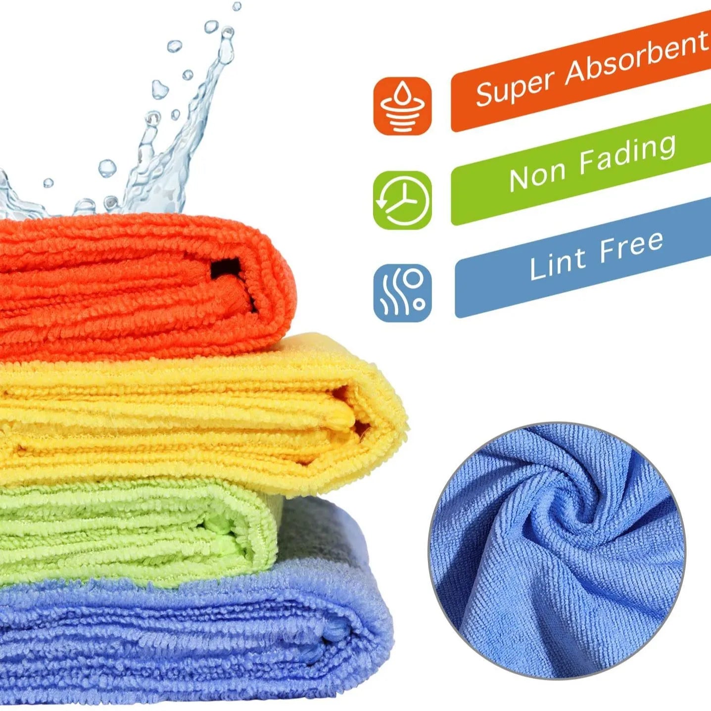 6Pcs Multipurpose Microfiber Car & Home Cleaning Cloth Pack