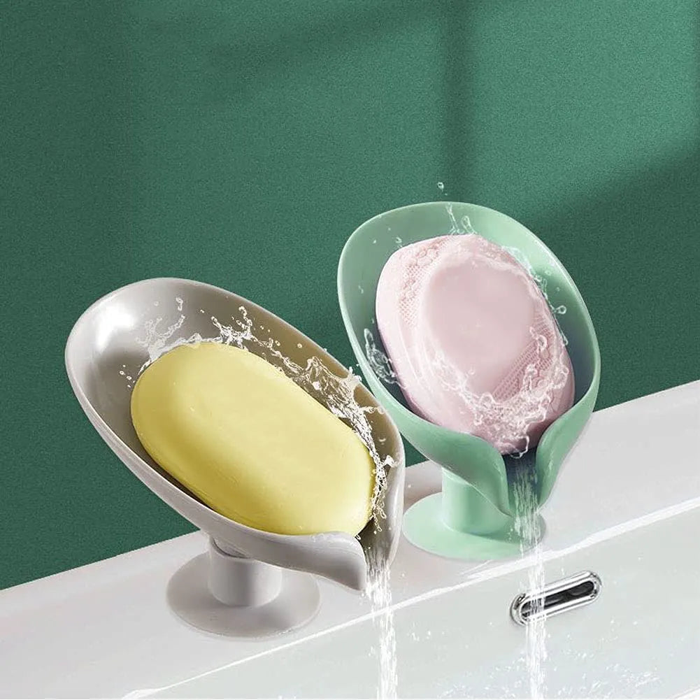 Leaf Shape Soap Holder with Suction Cup Drain