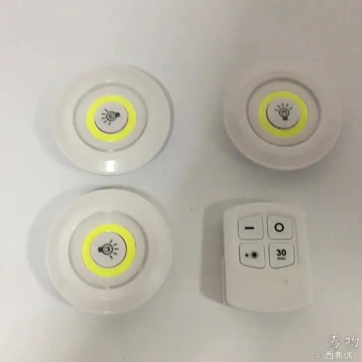 Wireless Remote Control Wireless LED Puck Lights (Set of 3)