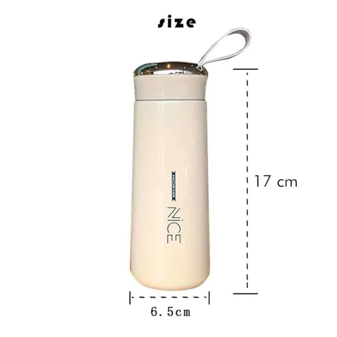 NICE 400ml Glass Water Bottle with Protective Outer Shell | Leak Proof BPA Free Bottle for School, Office, Gym & Travel
