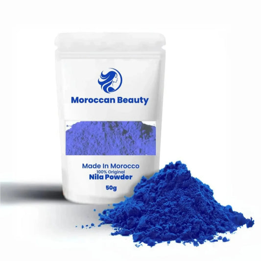 100% Original Moroccan Blue Nila Powder 50g | Natural Face Mask Powder for Skin Brightening & Glowing Skin Beauty Care