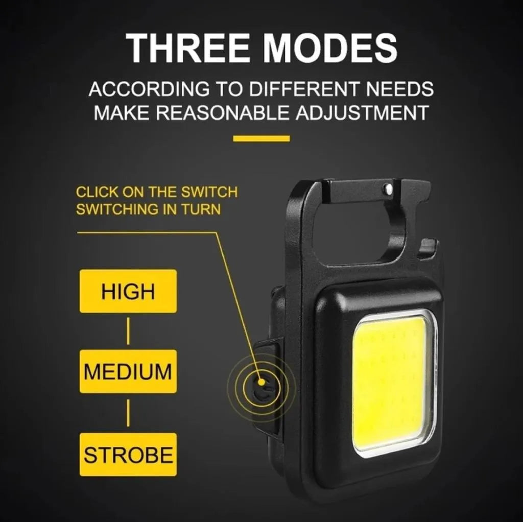 Mini COB Keychain LED Rechargeable Flashlight Work Light