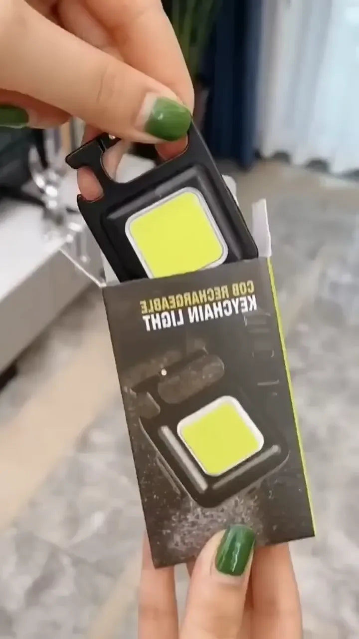 Mini COB Keychain LED Rechargeable Flashlight Work Light