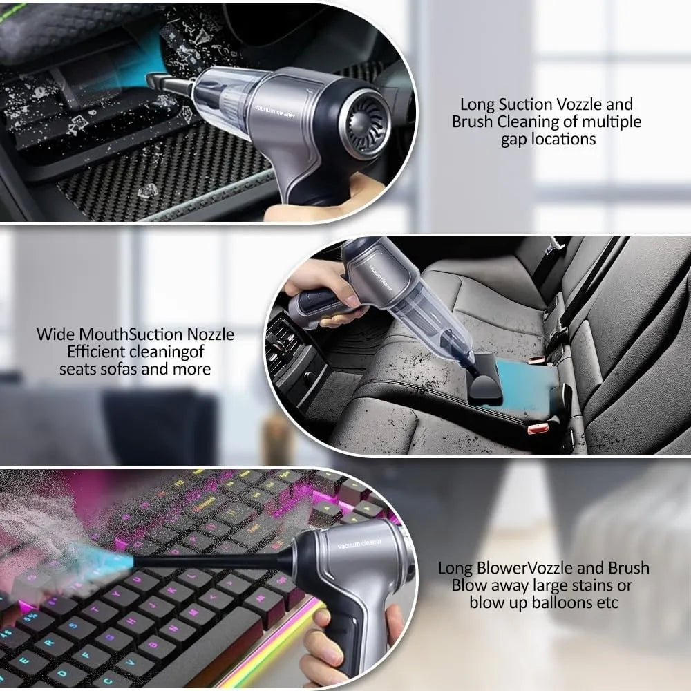3-in-1 Portable Vacuum Cleaner | Handheld Vacuum with Multi Nozzles