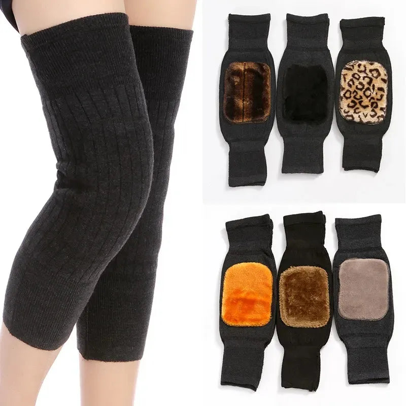 Thermal Knee Warmer Sleeves with Soft Fur Lining | Winter Leg Warmers