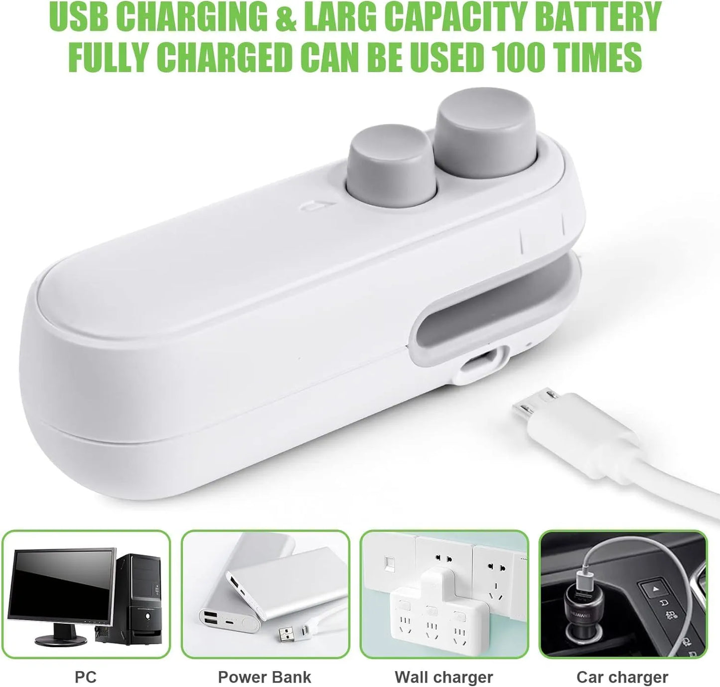 Portable Mini Bag Sealing Machine with USB Rechargeable Heat Sealer