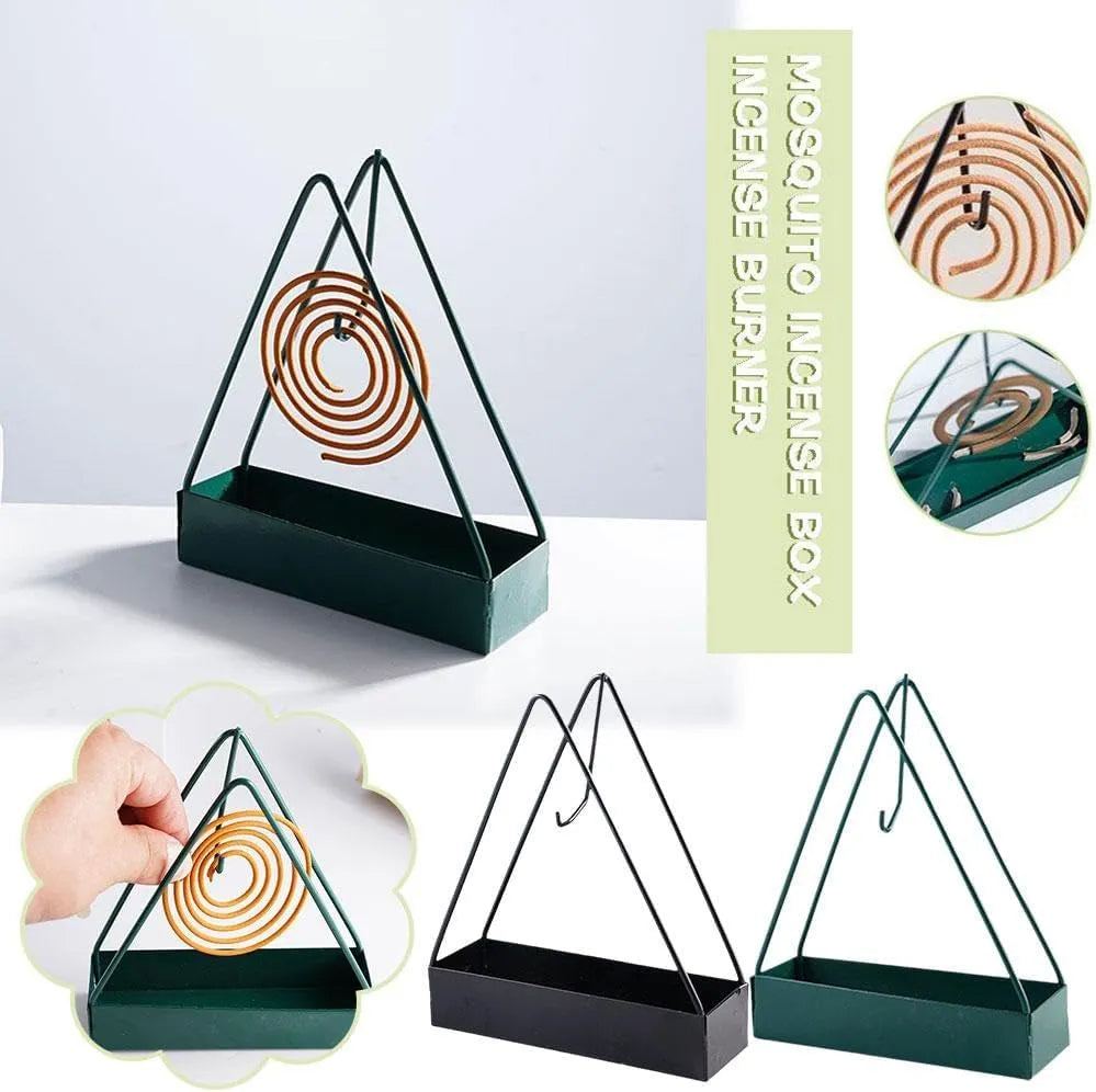 Decorative Metal Wire Triangle Mosquito Coil Holder Stand