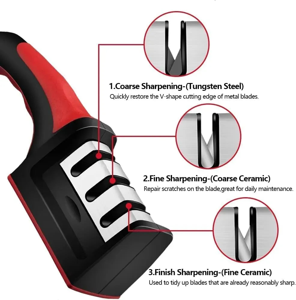 3-in-1 Professional Kitchen Knife & Scissor Sharpener