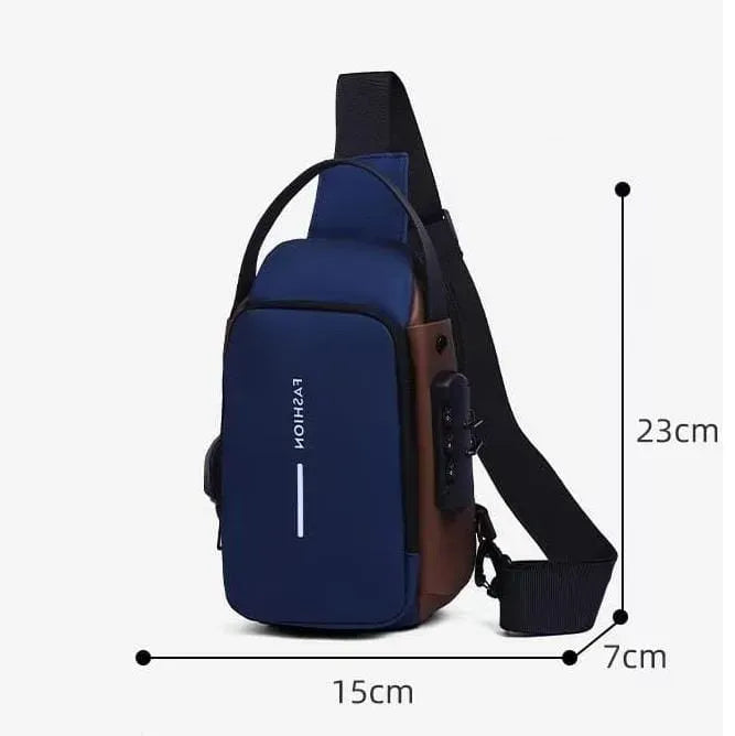 Mini Anti-Theft Waist Bag with USB Port & Password Lock 1pc