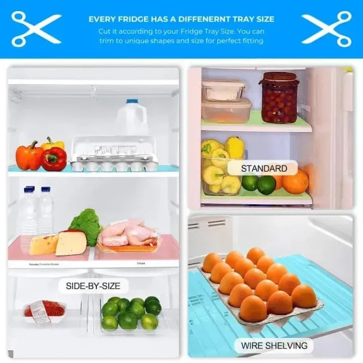 Waterproof Non-Slip Fridge Mats – Washable Refrigerator Shelf Liners (4 PCS)